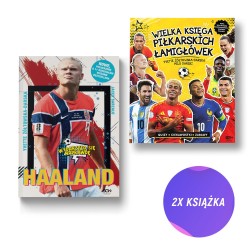 Haaland. Norweski terminator. Wydanie II + Wielka księga piłkarskich łamigłówek (2x książka)