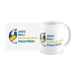 Kubek dla fanów siatkówki (330 ml) jedz, śpij, siatkówka, powtórz!