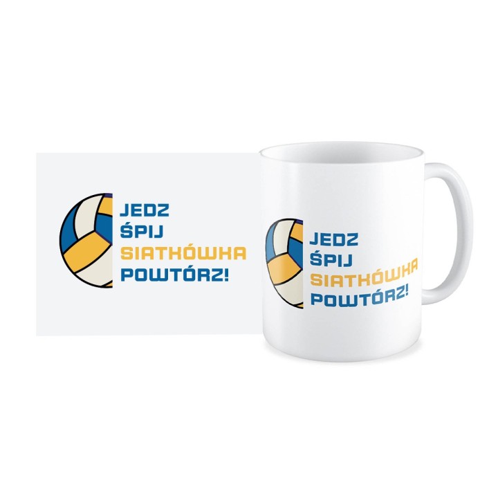 Kubek dla fanów siatkówki (330 ml) jedz, śpij, siatkówka, powtórz!