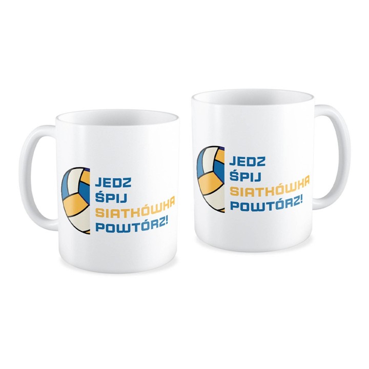 Kubek dla fanów siatkówki (330 ml) jedz, śpij, siatkówka, powtórz!