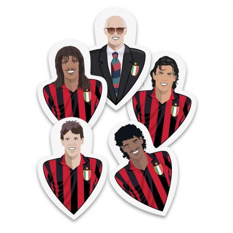 Zestaw 5 zakładek AC Milan z retro postaciami