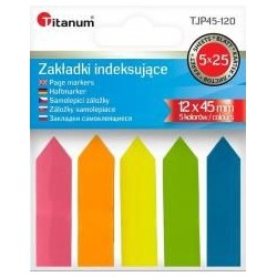 Zakładki indeksujące fluo 12x45mm 5x25 kartek