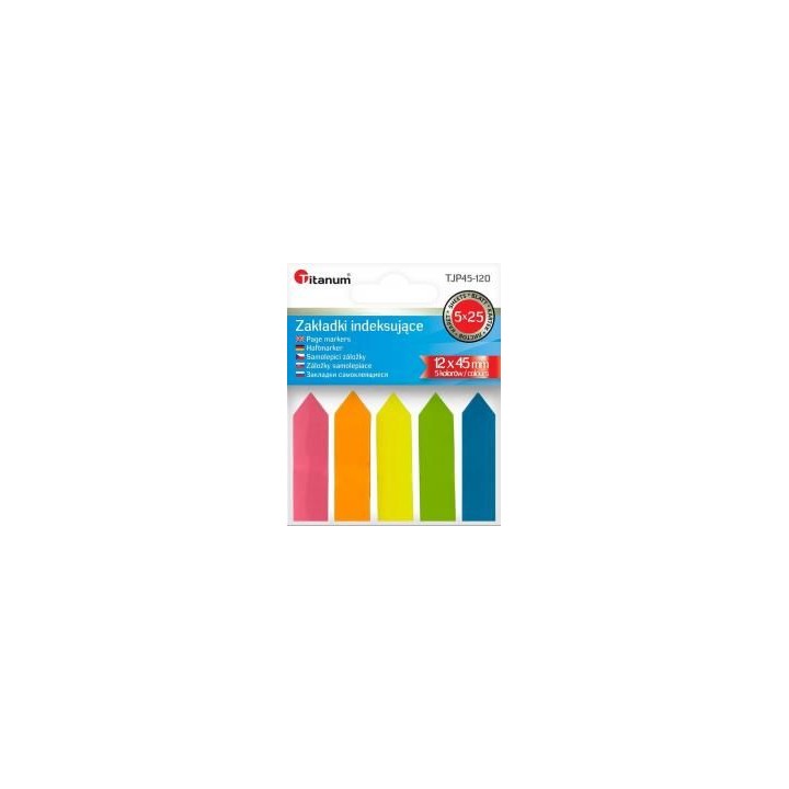 Zakładki indeksujące fluo 12x45mm 5x25 kartek