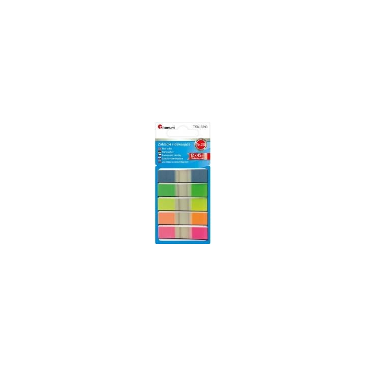Zakładki indeksujące fluo 12x45mm 5x20 kartek
