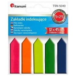 Zakładki indeksujące fluo 12x45mm 5x25 kartek