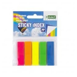 Zakładki indeksujące 45x12mm 5x25 sztuk D.RECT