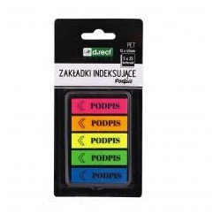 Zakładki indeksujące 12x45mm Podpis D.RECT