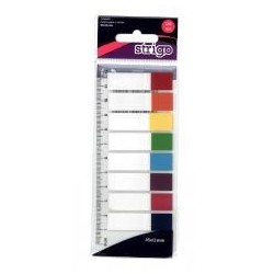 Zakładki indeksujące 45x12mm z linijką STRIGO