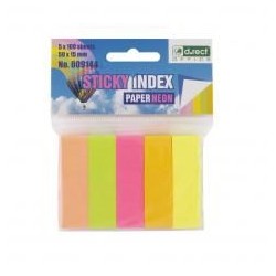 Zakładki indeksujące 15x50mm papierowe neon D.RECT