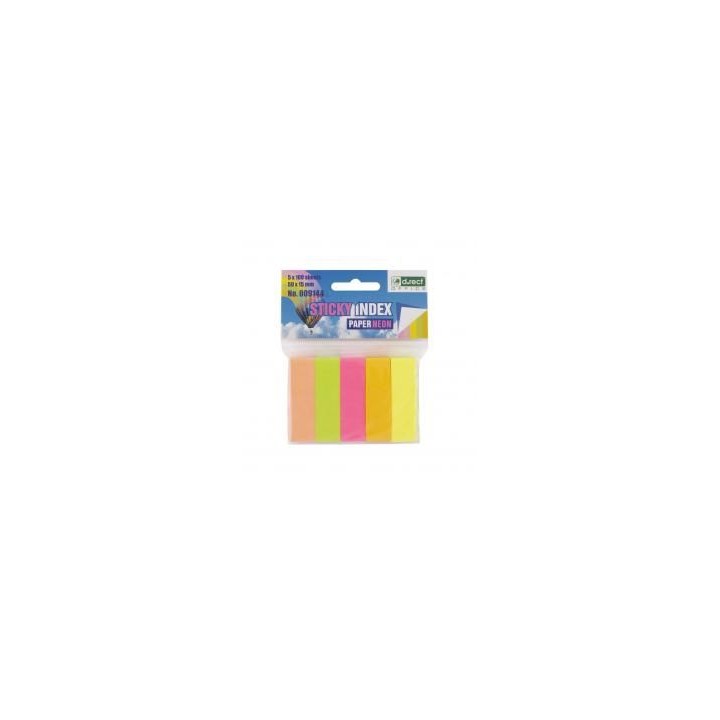 Zakładki indeksujące 15x50mm papierowe neon D.RECT