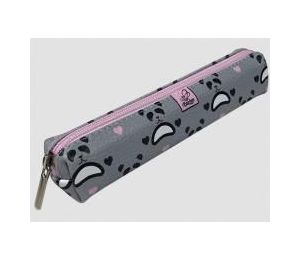 Piórnik mini prostokąt Pandy grey