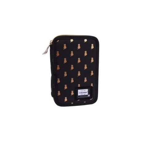 Piórnik podwójny bez wyp. Golden Kitty Head ASTRA