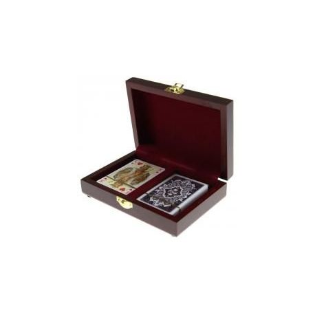 Karty lux w pudełku drewnianym PIATNIK
