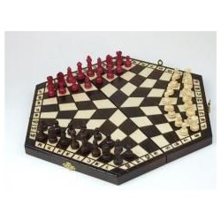Szachy 3-osobowe drewniane ABINO