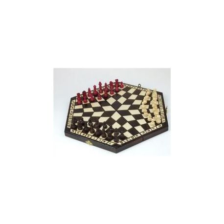 Szachy 3-osobowe drewniane ABINO