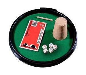 Kości pokerowe z tacką, kubkiem i bloczkiem 1