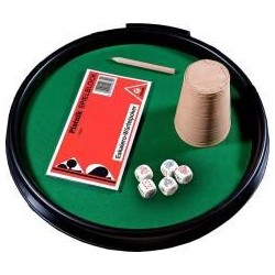 Kości pokerowe z tacką, kubkiem i bloczkiem 1