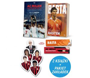 Zdjęcie pakietu Basta. Moje życie, moja prawda (z zakładką) + AC Milan (z zakładką) + 5 zakładek z postaciami w Labotiga.pl