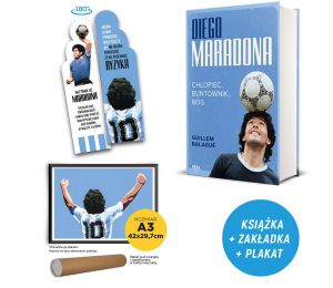 Pakiet: Diego Maradona. Chłopiec, buntownik, bóg (zakładka gratis) + Plakat Diego w księgarni Labotiga