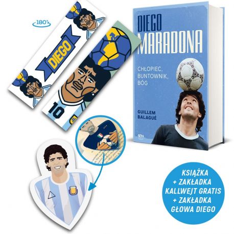Pakiet Diego Maradona. Chłopiec, buntownik, bóg (zakładka gratis) + Zakładka Diego w księgarni Labotiga