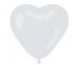 Balony pastelowe Serce bez nadruku białe 50szt