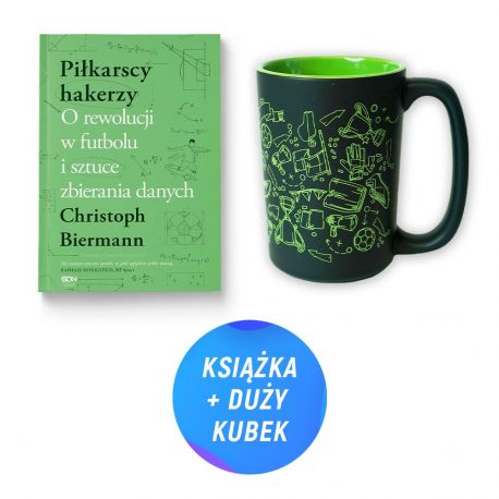 Pakiet Piłkarscy hakerzy + Kubek piłkarski (400 ml) czarny z zielonymi wzorami w księgarni Labotiga