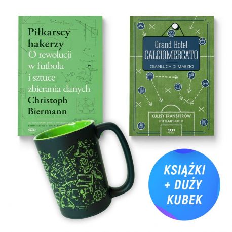 Pakiet Piłkarscy hakerzy + Grand Hotel Calciomercato + Kubek piłkarski 400 ml (2 x książka + kubek)