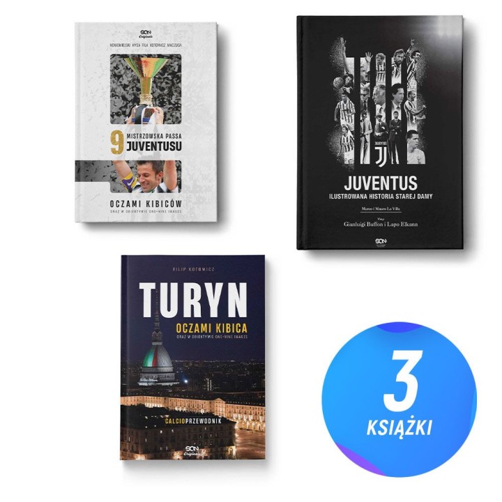 Pakiet: 9. Mistrzowska passa Juventusu + Ilustrowana historia Starej Damy + Turyn oczami kibica (3x książka)