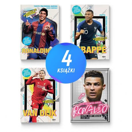 Pakiet: Ronaldinho. Czarodziej piłki nożnej + Mbappe + Van Dijk + Ronaldo. Chłopiec, który wiedział, czego chce (4x książka)