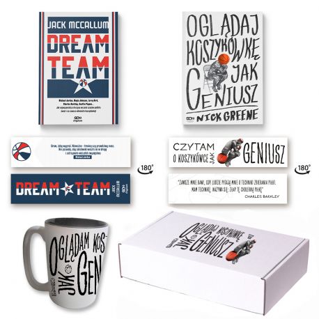 Pakiet Oglądaj koszykówkę jak geniusz + Dream Team. Wydanie II + gadżety (2x książka + kubek + pudełko + 2x zakładka)