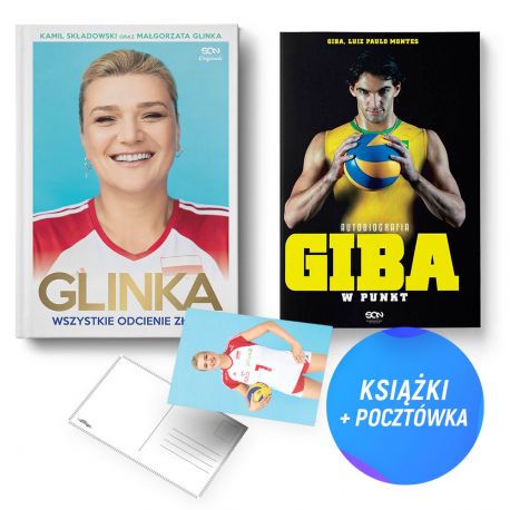 Pakiet SQN Originals: Małgorzata Glinka (AUTOGRAF) + Giba. W punkt (2x książka + pocztówka gratis)