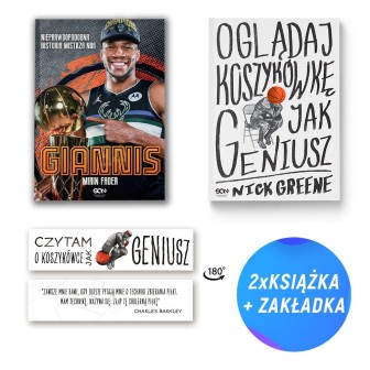 (Wysyłka ok. 23.09.) Pakiet: Giannis + Oglądaj koszykówkę jak geniusz (2x książka + zakładka)