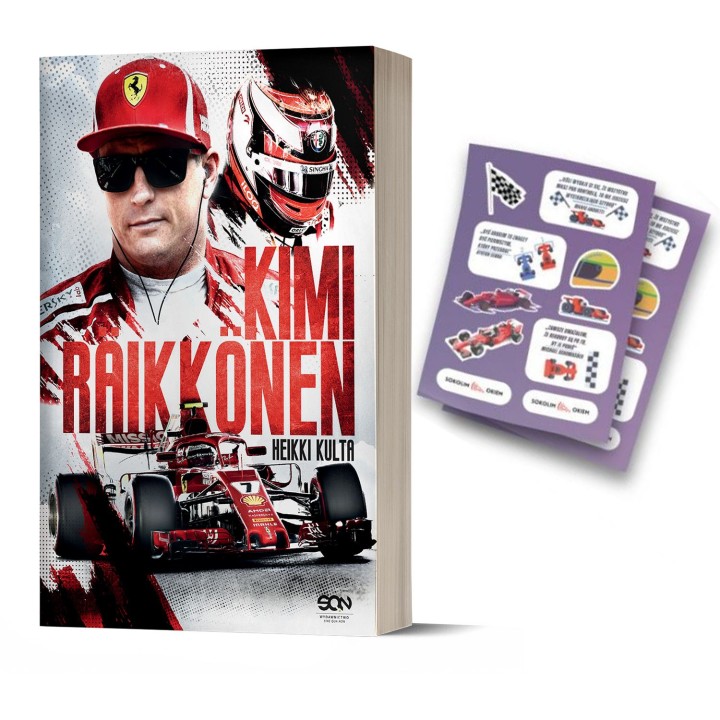 (Wysyłka ok. 14.10.) Pakiet: Kimi Raikkonen (książka + naklejki fana F1)