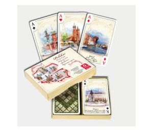 POLSKA AKWARELE - komplet brydżowy 2x55 kart