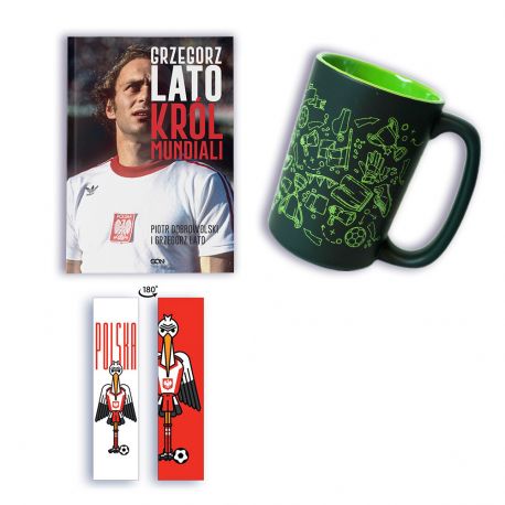 Pakiet: Grzegorz Lato. Król mundiali + Kubek piłkarski 400ml (książka + kubek + zakładka)