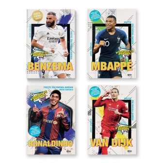 Pakiet: Benzema. Napastnik idealny + Ronaldinho + Mbappe + Van Dijk (4x książka)