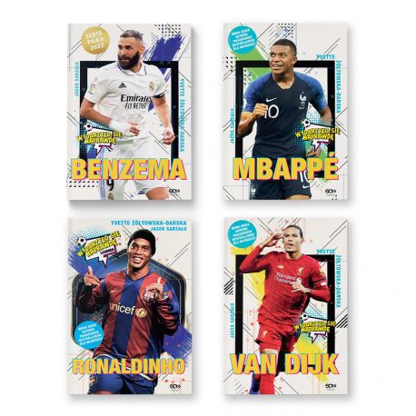 Pakiet: Benzema. Napastnik idealny + Ronaldinho + Mbappe + Van Dijk (4x książka)