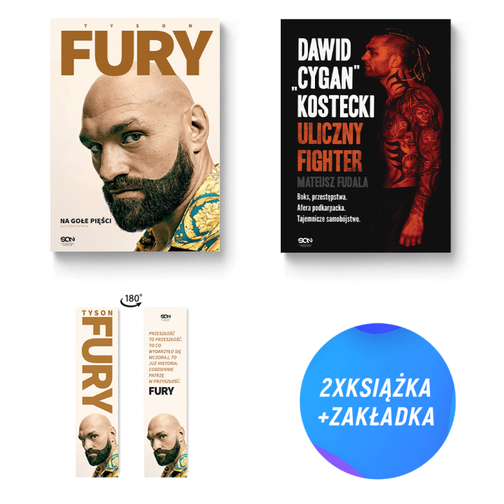 Pakiet: Tyson Fury. Na gołe pięści + Dawid Cygan Kostecki (2x książka + zakładka gratis)