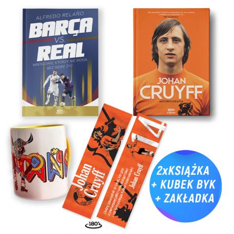  SQN Originals: Barca vs. Real + Johan Cruyff + kubek 330ml (2x książka + kubek)