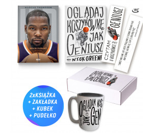 Pakiet: Kevin Durant + Oglądaj koszykówkę jak geniusz + gadżety (2x książka + kubek + pudełko + zakładka)