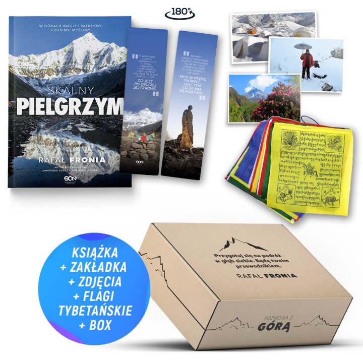 Pakiet: Skalny pielgrzym + gadżety (książka + flaga + zdjęcia + opakowanie + gratis)