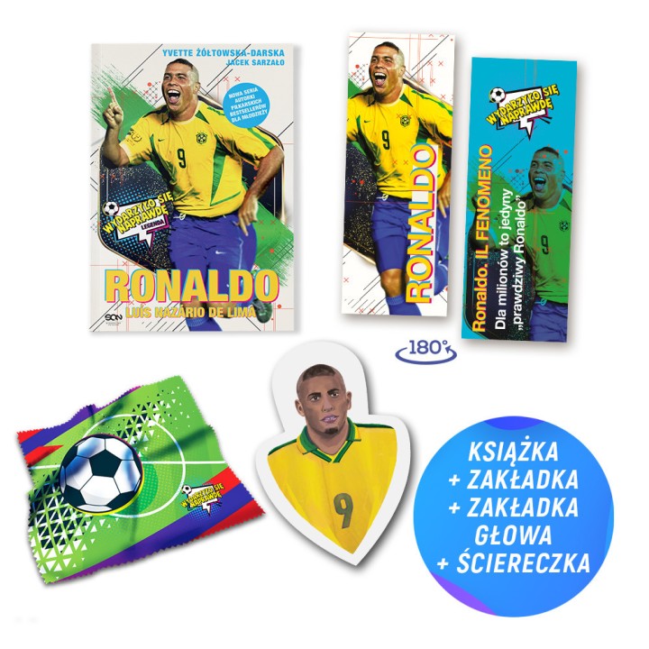 Pakiet: Ronaldo. Po prostu fenomen + gadżety (książka + zakładka głowa + ściereczka + zakładka gratis)