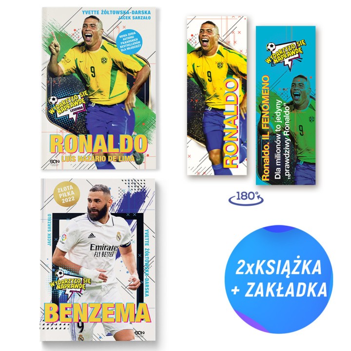 Pakiet: Ronaldo. Po prostu fenomen + Benzema (2x książka + zakładka gratis)