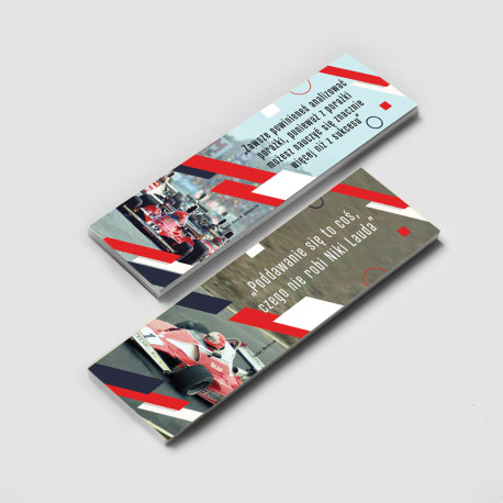 Zakładka papierowa dwustronna do książki Niki Lauda autobiografia