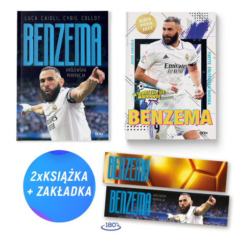  Pakiet: Karim Benzema. Królewska perfekcja + Benzema. Napastnik idealny (2x książka + zakładka gratis)