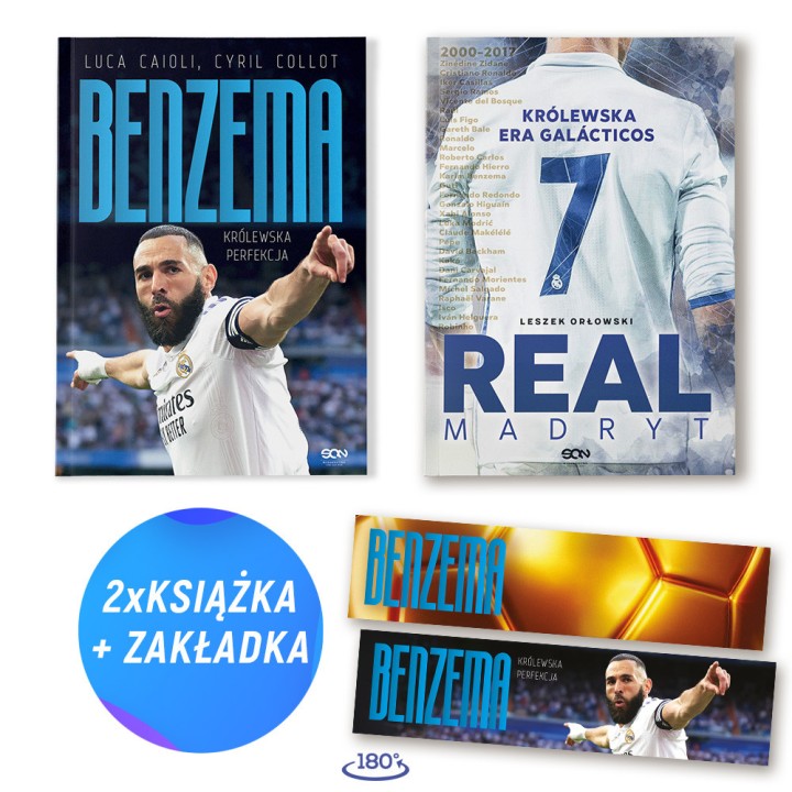  Pakiet: Karim Benzema. Królewska perfekcja + Real Madryt (2x książka + zakładka gratis)