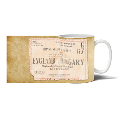 Kubek z biletem z meczu Węgry Anglia z roku 1953 r. (360 ml)