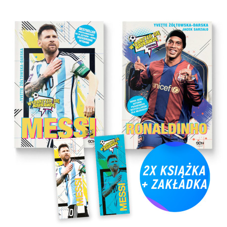 Pakiet: Messi. Mały chłopiec, który został wielkim piłkarzem + Ronaldinho (2x książka + zakładka gratis)