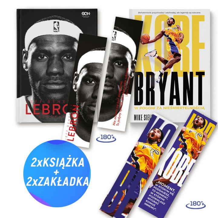 Pakiet: LeBron James. Biografia + Kobe Bryant (2x książka + 2x zakładka gratis)