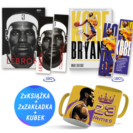  Pakiet: LeBron James. Biografia + Kobe Bryant (2x książka + kubek + 2x zakładka gratis)